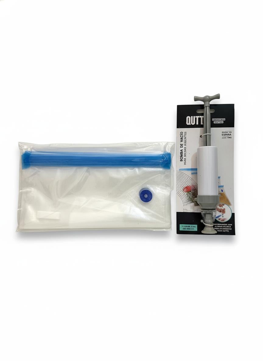 Kit de Conservación QUITT - Bomba Manual de Vacío y Bolsas Reutilizables
