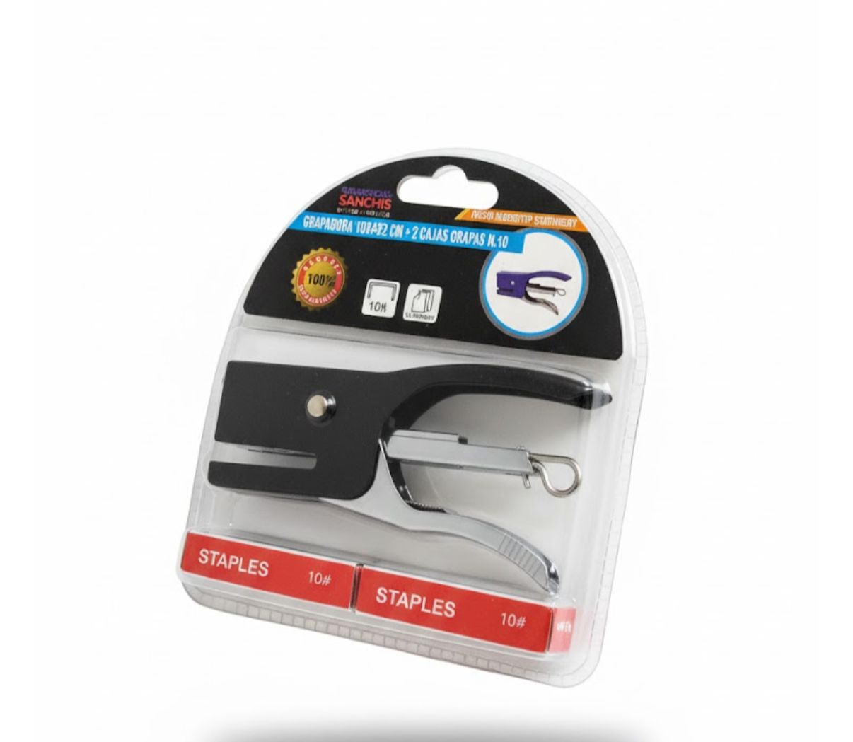 Grapadora Metálica + 2 Cajas de Grapas N.º 10