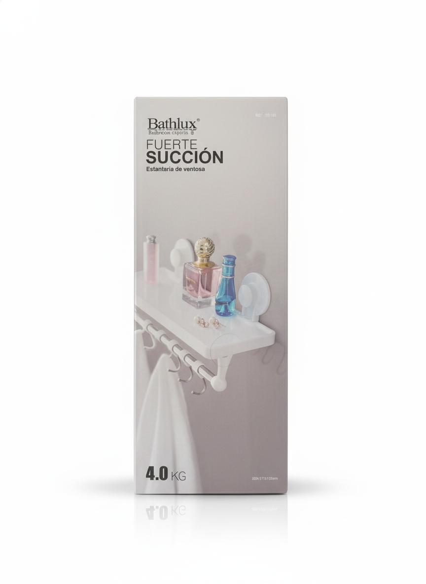 Estante de Ventosa Bathlux 4.0 KG - Almacenamiento de Lujo Sin Taladros