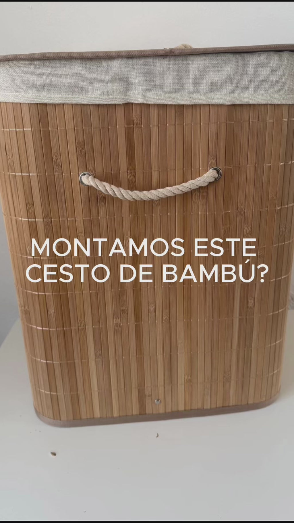 Cesto de ropa de bambú