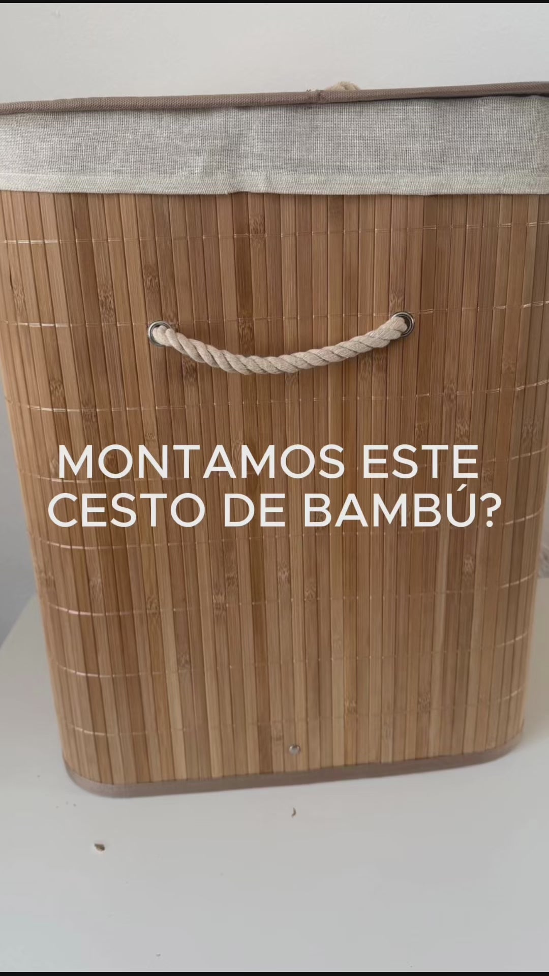 Cesto de ropa de bambú